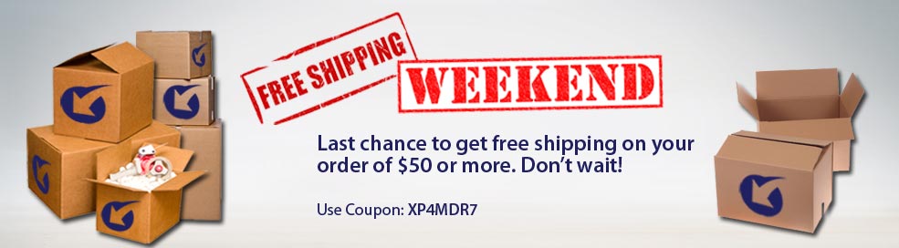 Free Shipping Weekend Sale. Last chance to get free shipping on your order of $50 or more.  Don't wait! Use Coupon: XP4MDR7