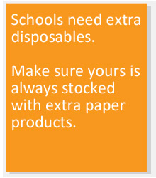 Make sure your business is always stocked with extra paper products.